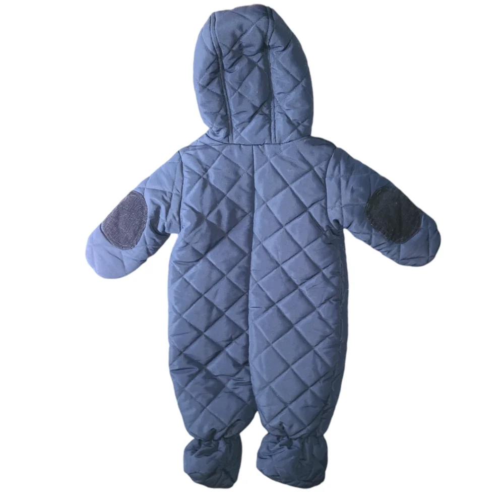 Rothschild Snowsuit 6/9M‎ Infant Winter Suit Navy Blue lined Flannel hood - Picture 2 of 16